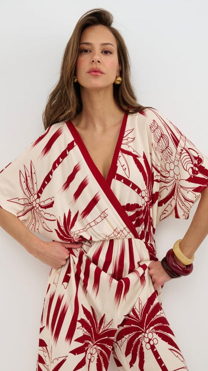 Molly Printed Jumpsuit -  Palm Print