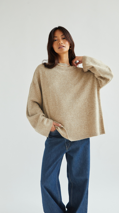 Erin Reversible Sweater - Sand