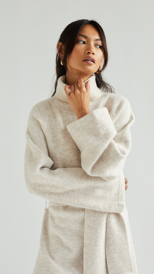 Abbie Knitted Dress - Sand