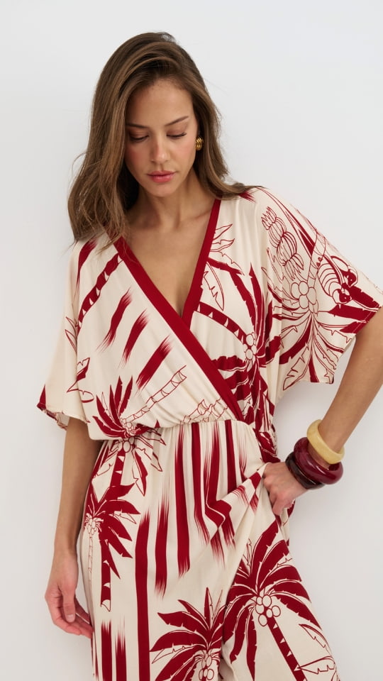 Molly Printed Jumpsuit -  Palm Print