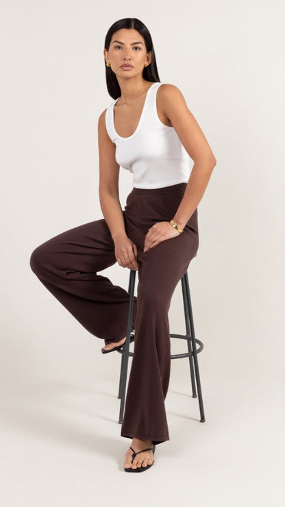 Sofia Knit Trousers - Espresso