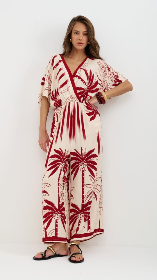 Molly Printed Jumpsuit -  Palm Print