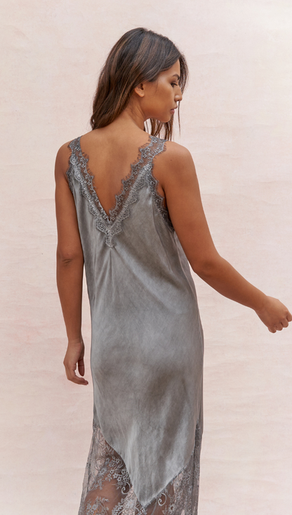 Solange Slip Dress - Mid Grey
