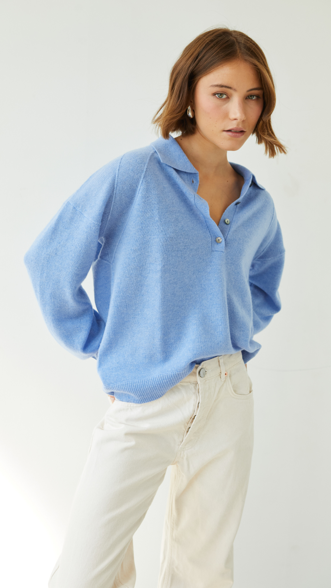 Caprice Cashmere Sweater - Sky Blue