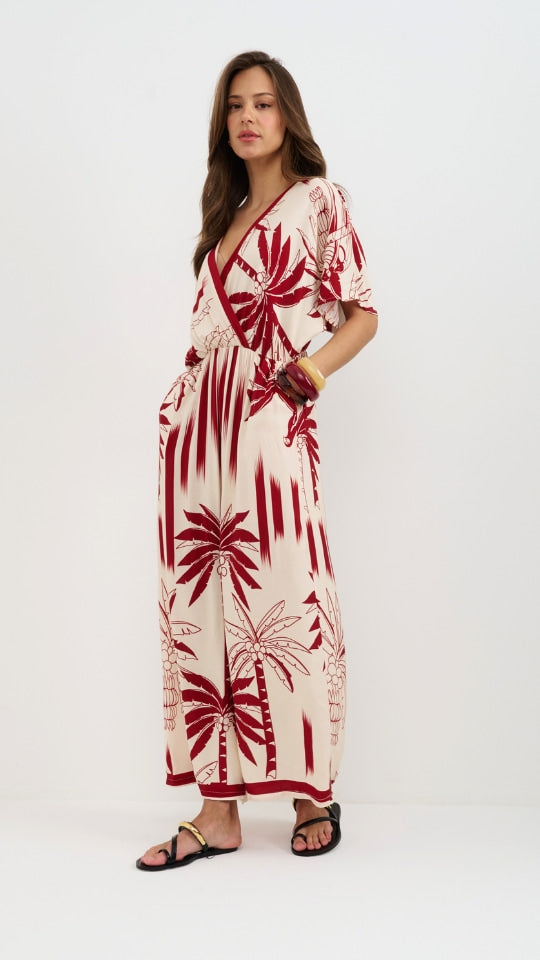 Molly Printed Jumpsuit -  Palm Print