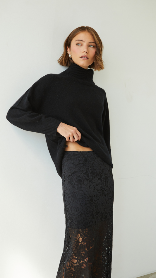 Cian Cashmere Sweater - Black