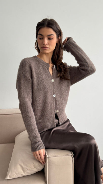 Reyna Cardigan - Mocha Mousse