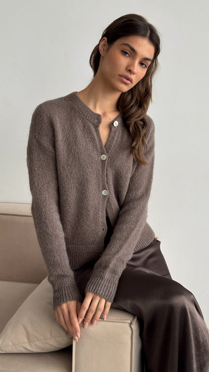 Reyna Cardigan - Mocha Mousse