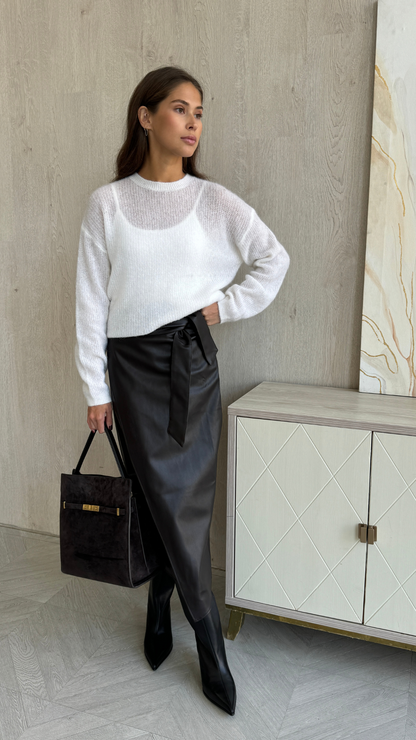 Livia Wrap Skirt - Espresso
