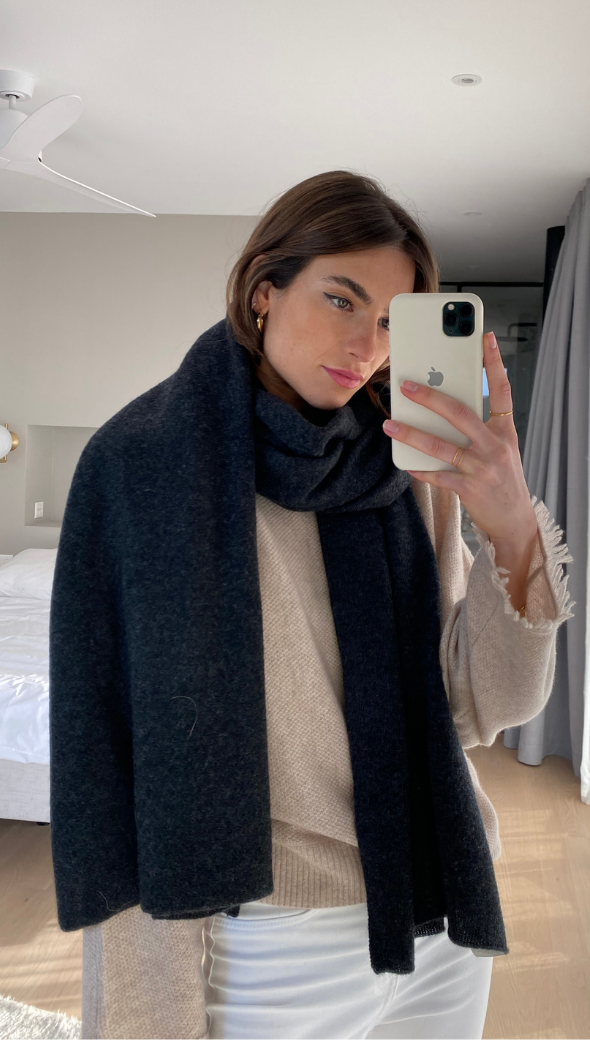 Cashmere Travel Wrap - Dark Grey Melange