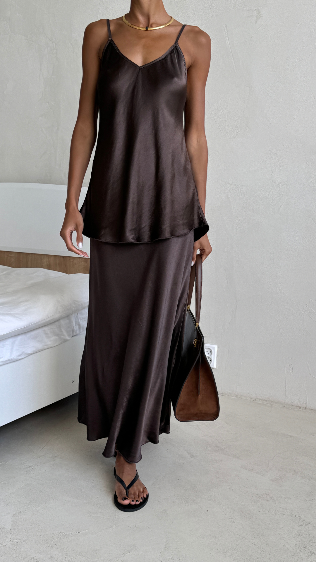 Sasha Satin Set - Dark Espresso