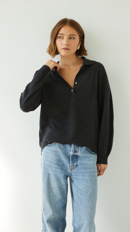 Caprice Cashmere Sweater - Dark Grey