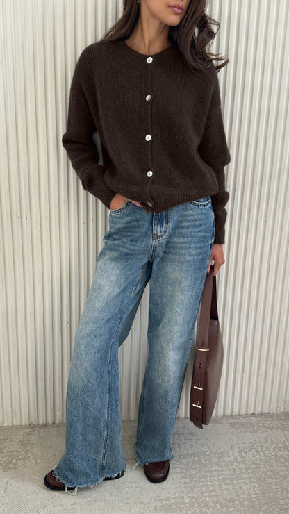 Reyna Cardigan - Dark Espresso