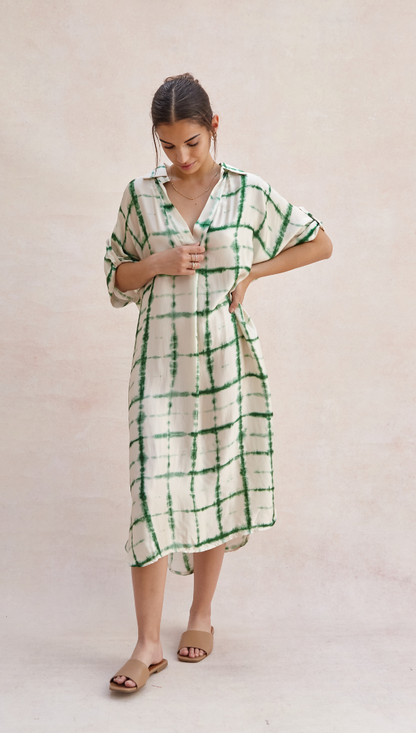 Marina Dress - Green Batik Print