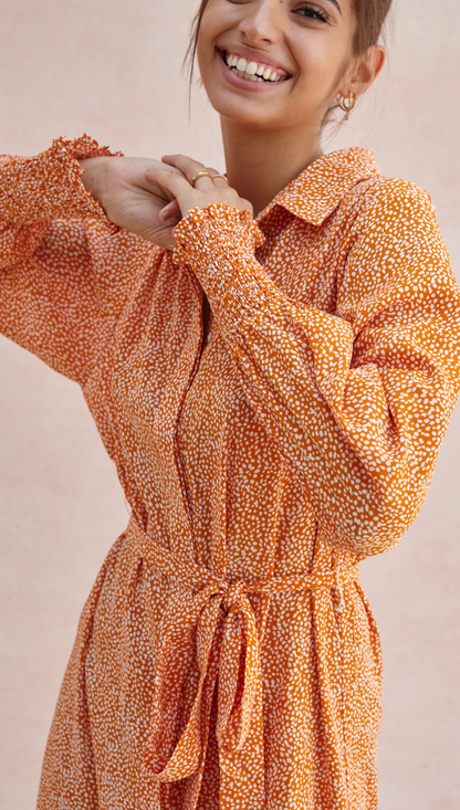 Alina Shirt Dress - Auburn Print