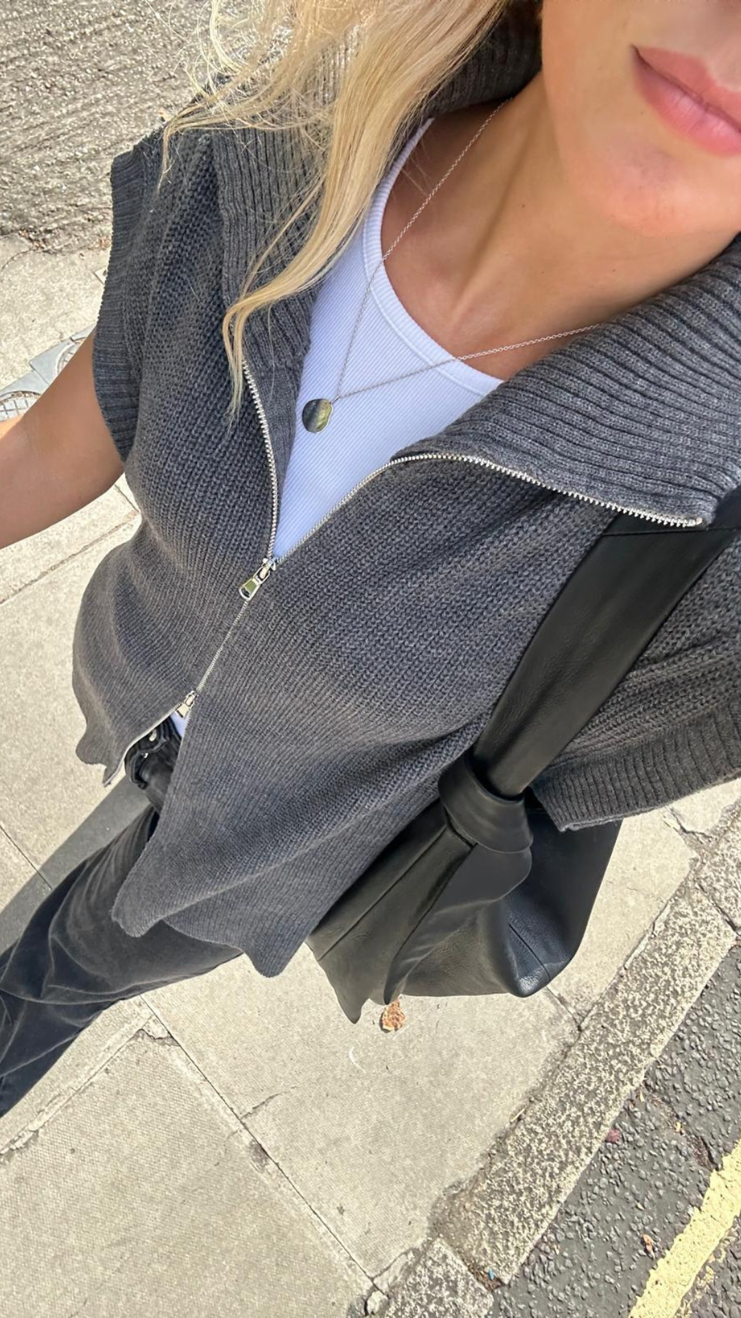 Millie Sleeveless Knit Cardigan - Grey