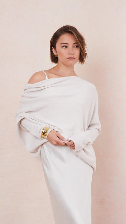 Natalie Asymmetric Sweater - Ivory
