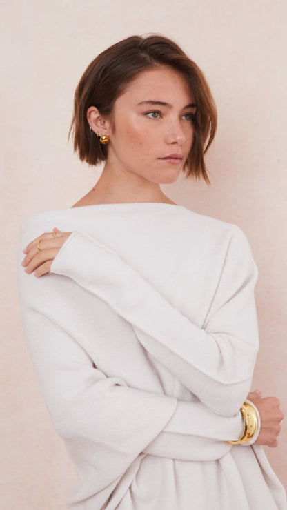 Natalie Asymmetric Sweater - Ivory