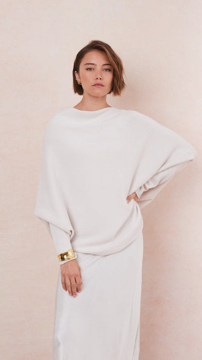 Natalie Asymmetric Sweater - Ivory