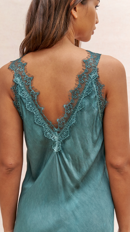 Solange Slip Dress - Emerald