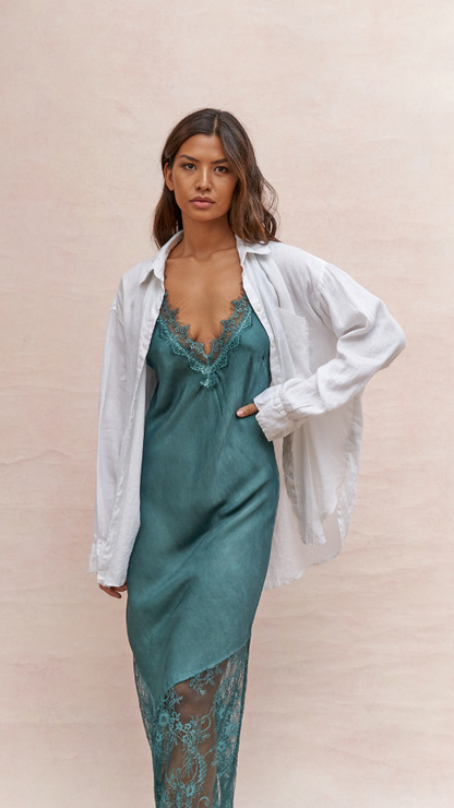 Solange Slip Dress - Emerald