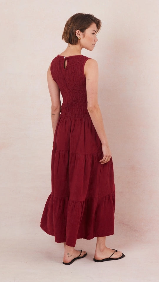 Mel Cotton  Dress - Wine