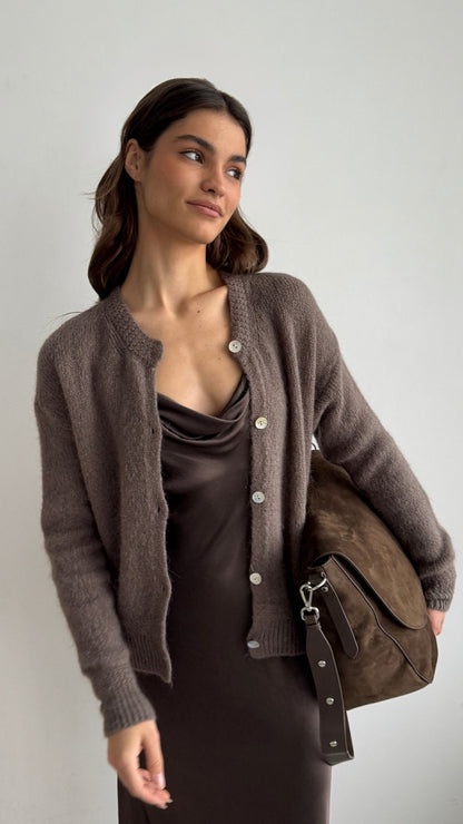 Reyna Cardigan - Mocha Mousse