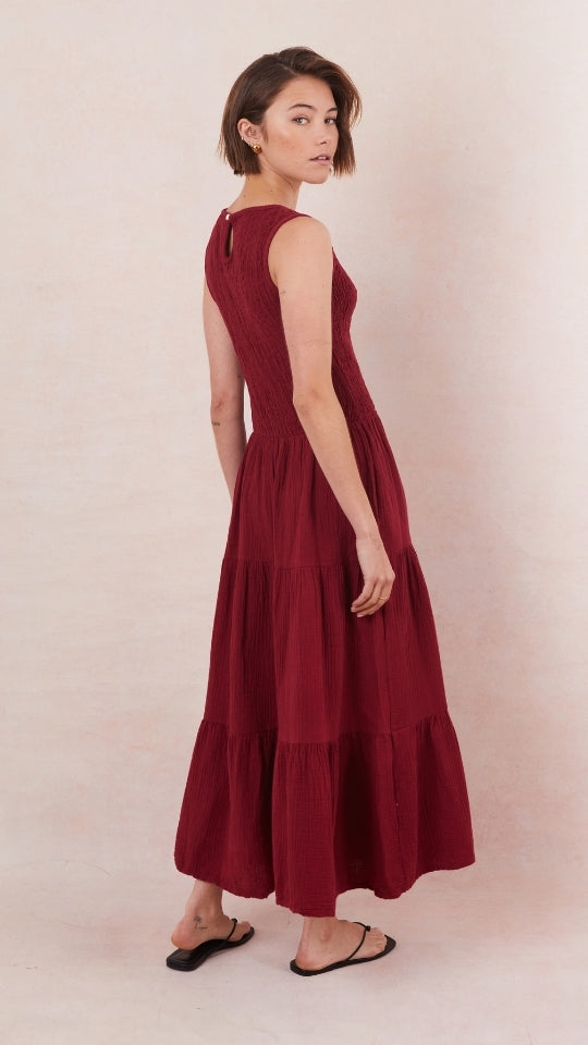 Mel Cotton  Dress - Wine