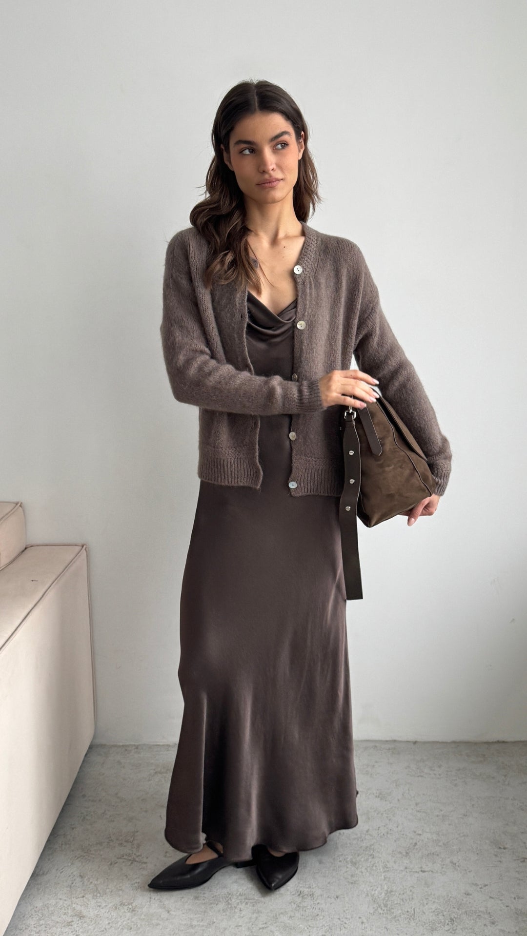 Reyna Cardigan - Mocha Mousse