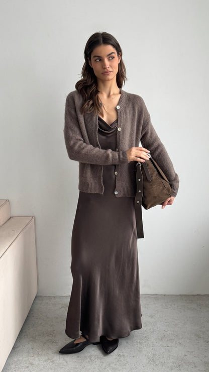 Reyna Cardigan - Mocha Mousse