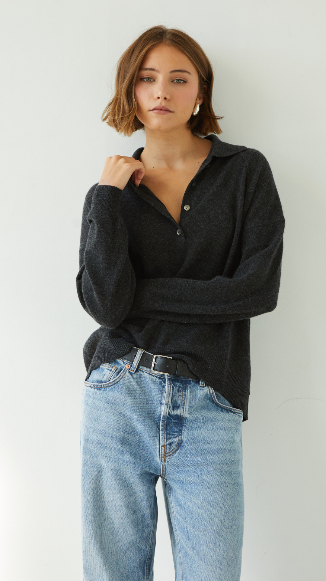 Caprice Cashmere Sweater - Dark Grey
