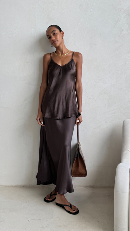 Sasha Satin Set - Dark Espresso