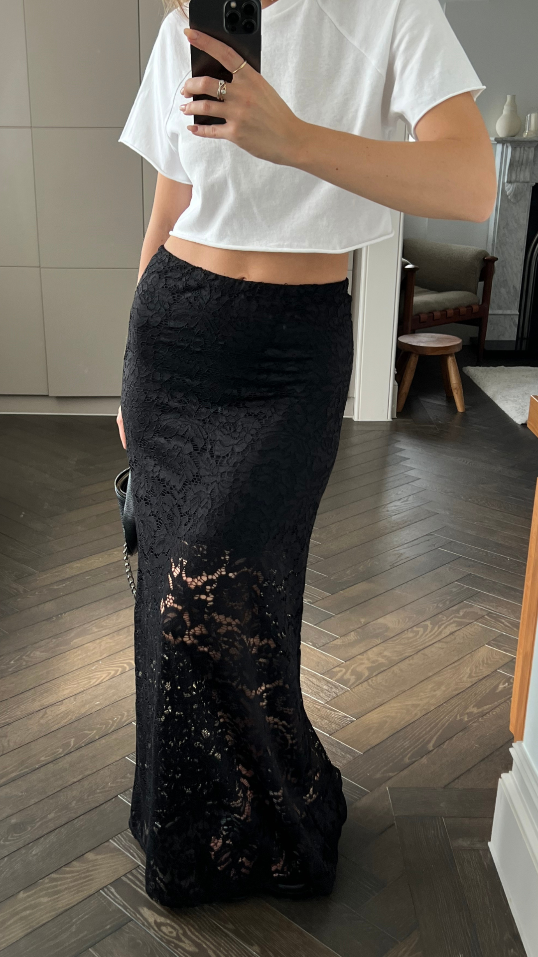 Alba Lace Skirt - Black