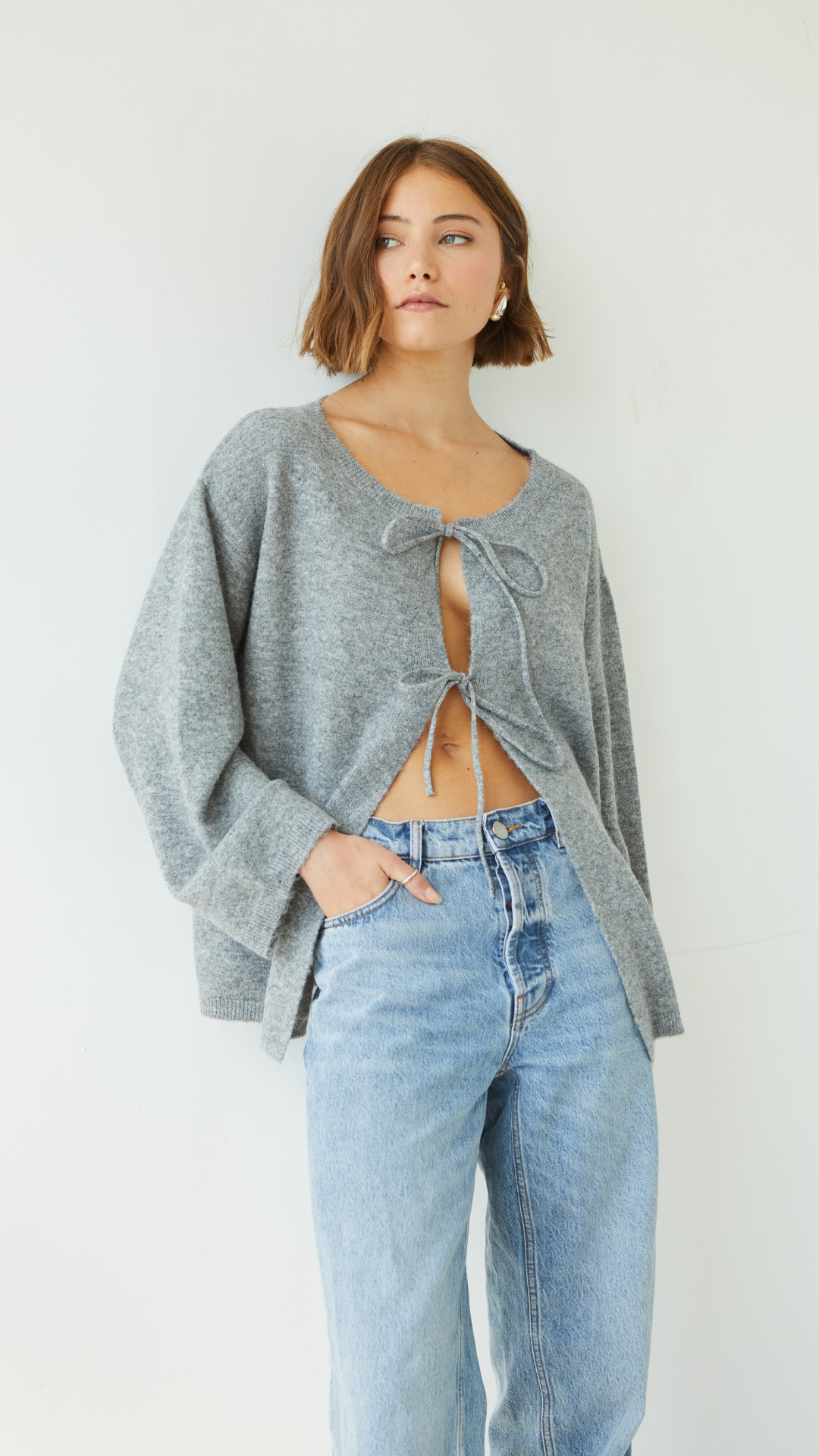 Erin Reversible Sweater - Grey