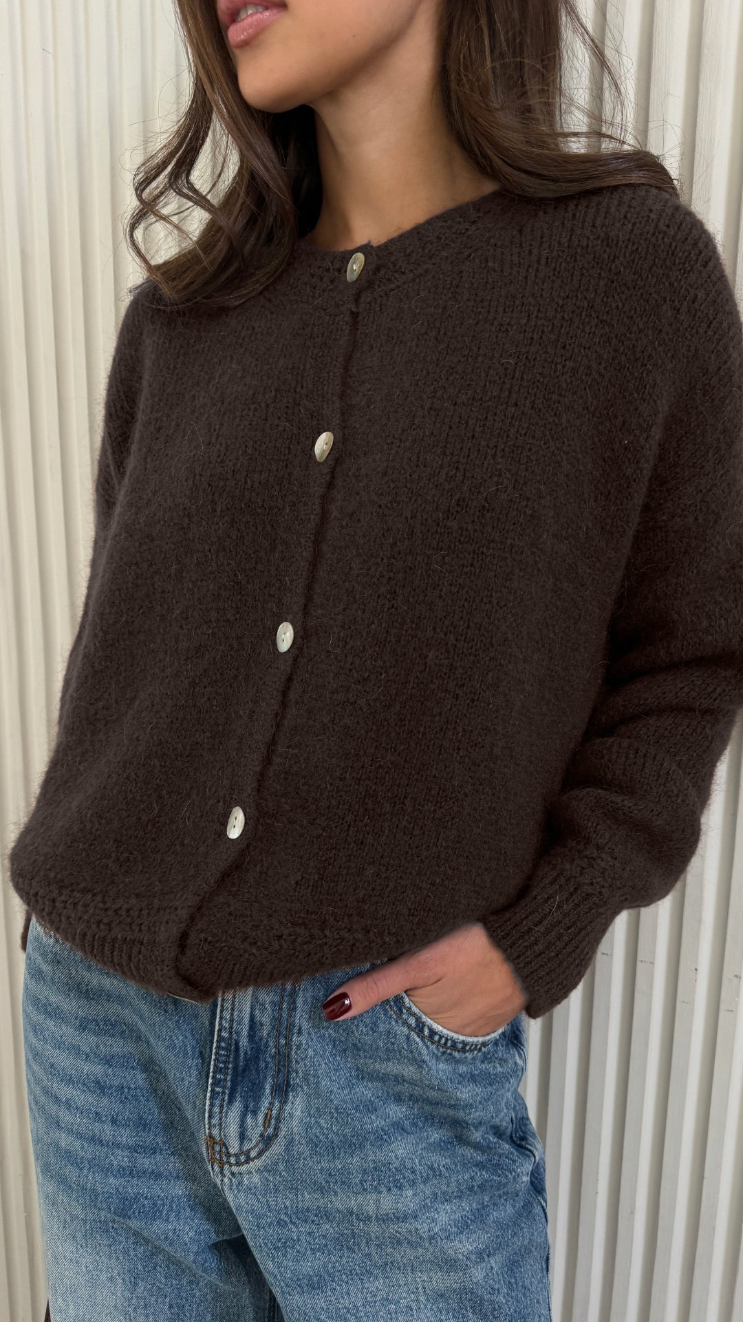 Reyna Cardigan - Dark Espresso