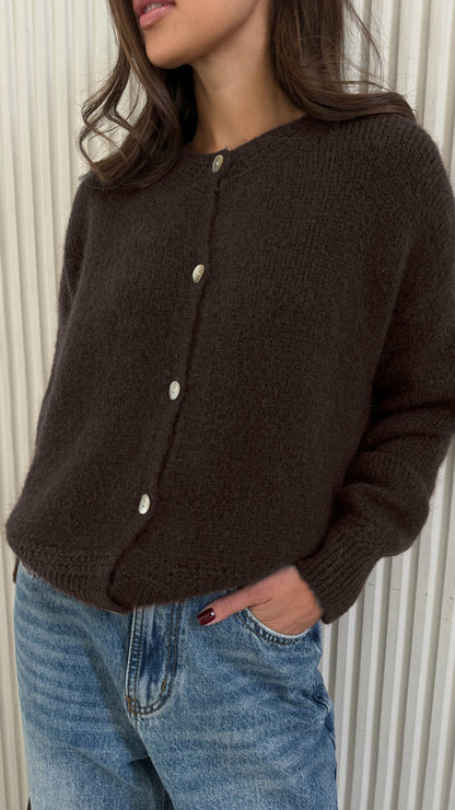 Reyna Cardigan - Dark Espresso