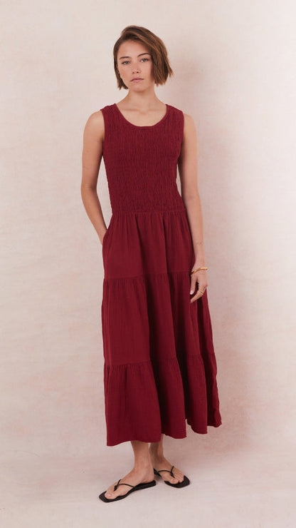 Mel Cotton  Dress - Wine
