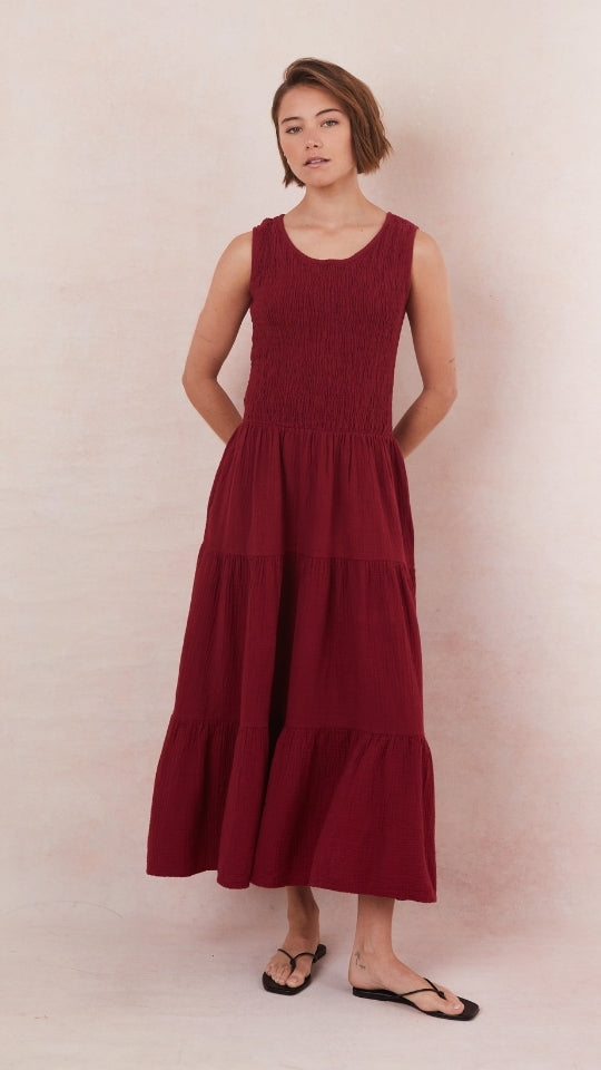 Mel Cotton  Dress - Wine