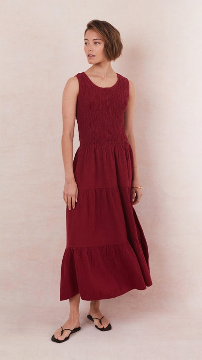 Mel Cotton  Dress - Wine