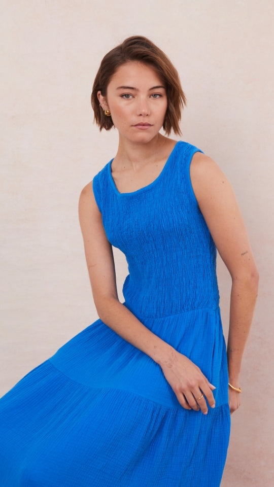 Mel Cotton  Dress - Azure