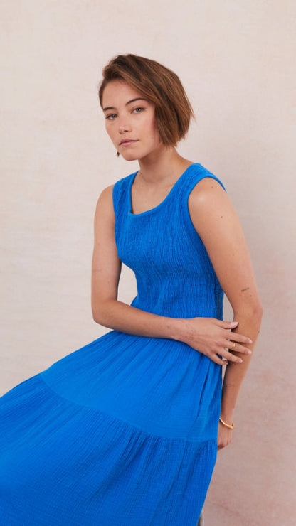 Mel Cotton  Dress - Azure