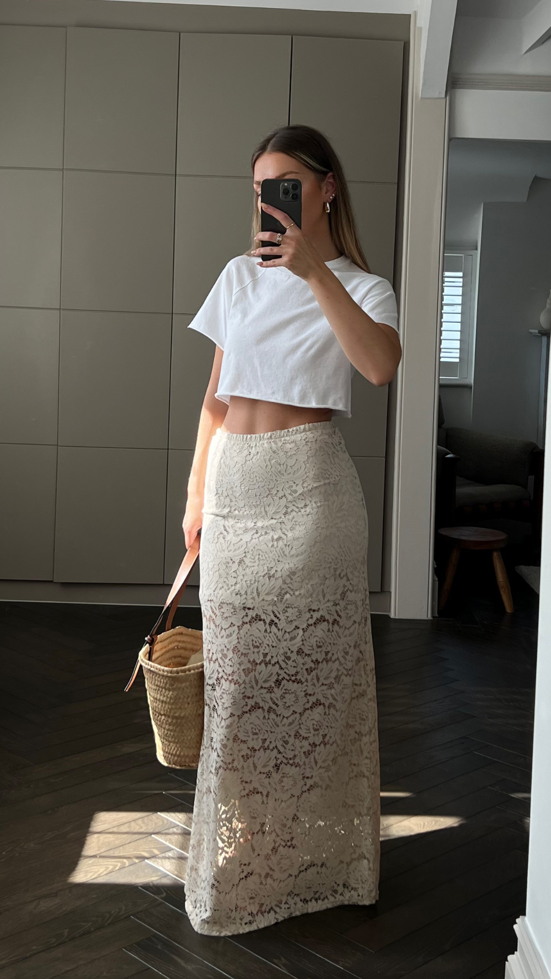 Alba Lace Skirt - Sand