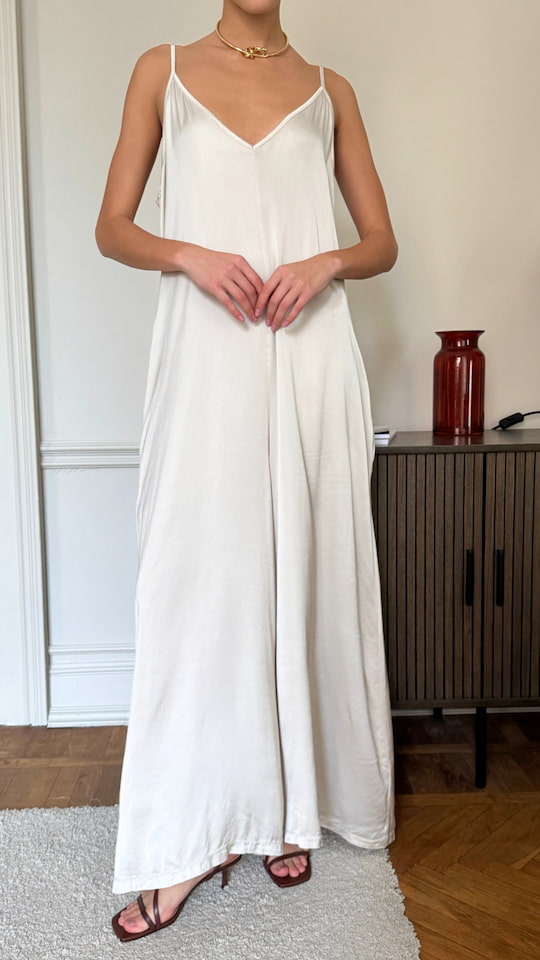 Natalie Satin Jumpsuit - Ivory