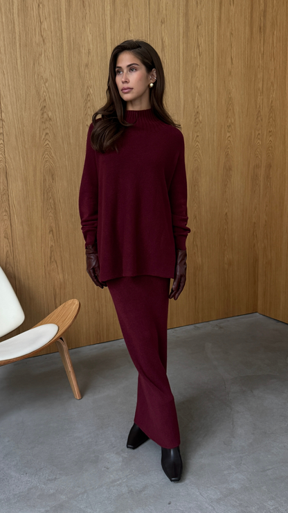Alma Sweater - Dark Cherry