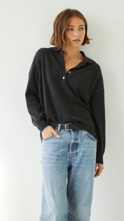 Caprice Cashmere Sweater - Dark Grey