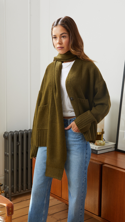Harper Cardigan - Army