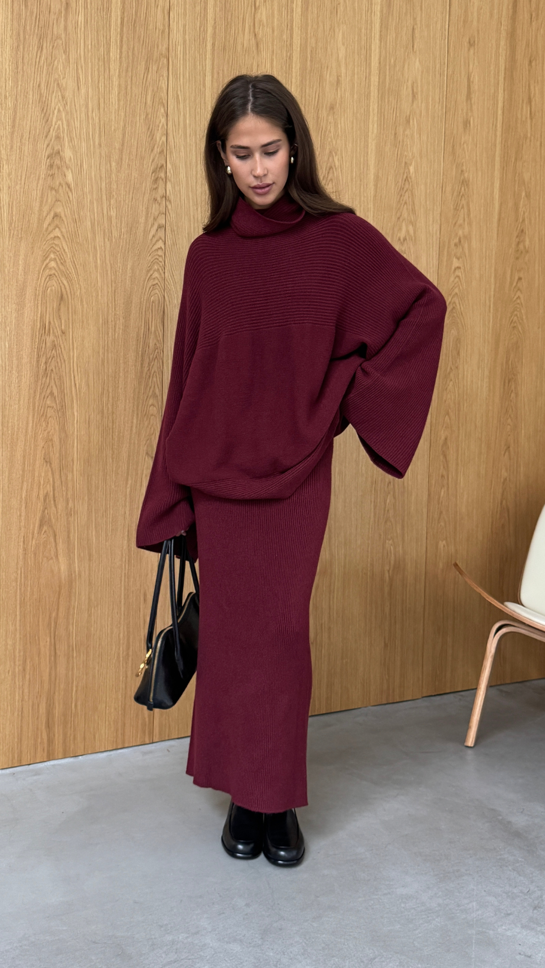 Alma Pencil Skirt - Dark Cherry