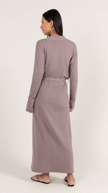 Sofia Long Line Cardigan - Mink