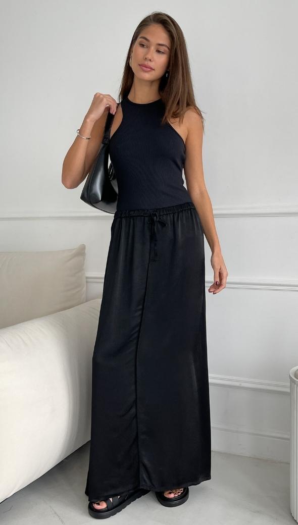 Phoebe Satin Skirt - Black