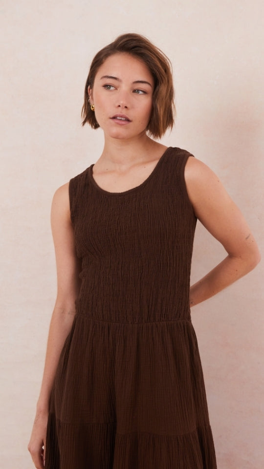 Mel Cotton  Dress - Espresso